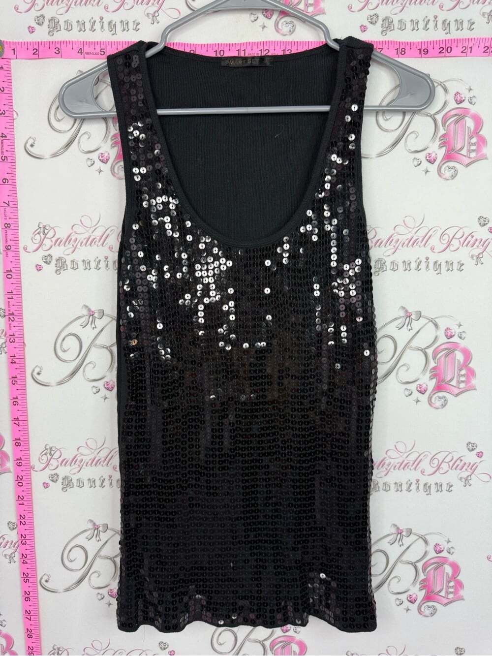 Smart Set tank top sparkly Black Sequin Tank Top